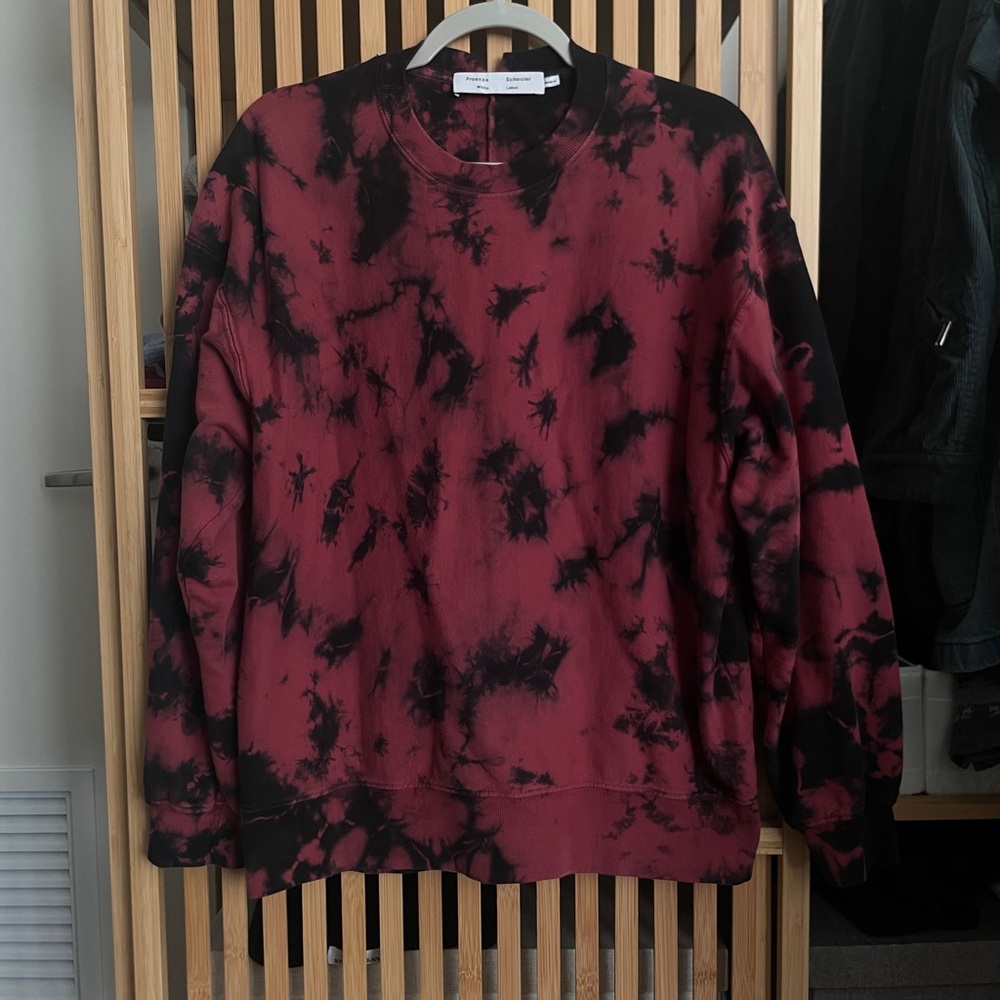 Proenza Schouler Tie-Dye Cotton Sweatshirt in Red and Black